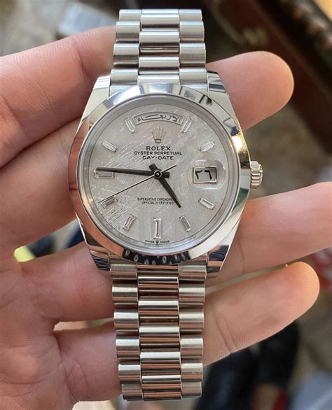 good meterite dial rolex|Rolex day date platinum meteorite.